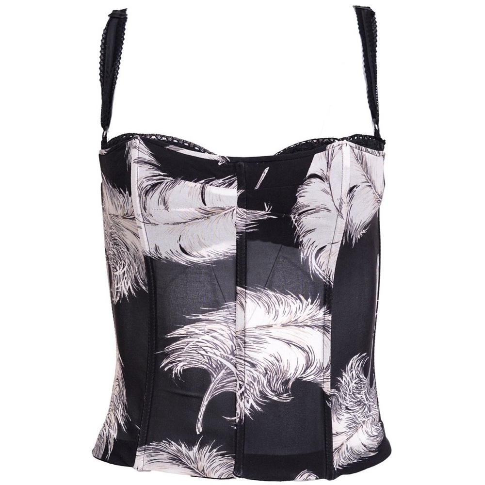 Dolce & Gabbana 1997 Feather Corset Top